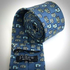J Crew Silk Tie with Camera Motif